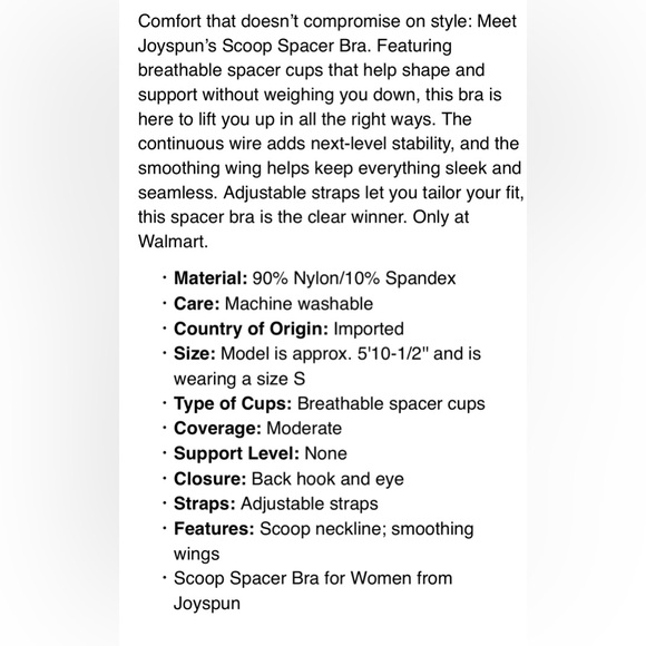 Joyspun’s Women’s Light Blue Scoop Spacer Bra! NWT! Size 36B - Picture 4 of 7